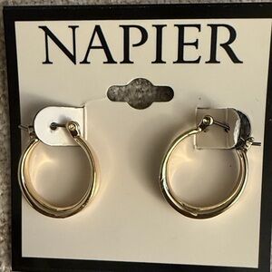 Napier Gold-Tone Round Hoop Earrings